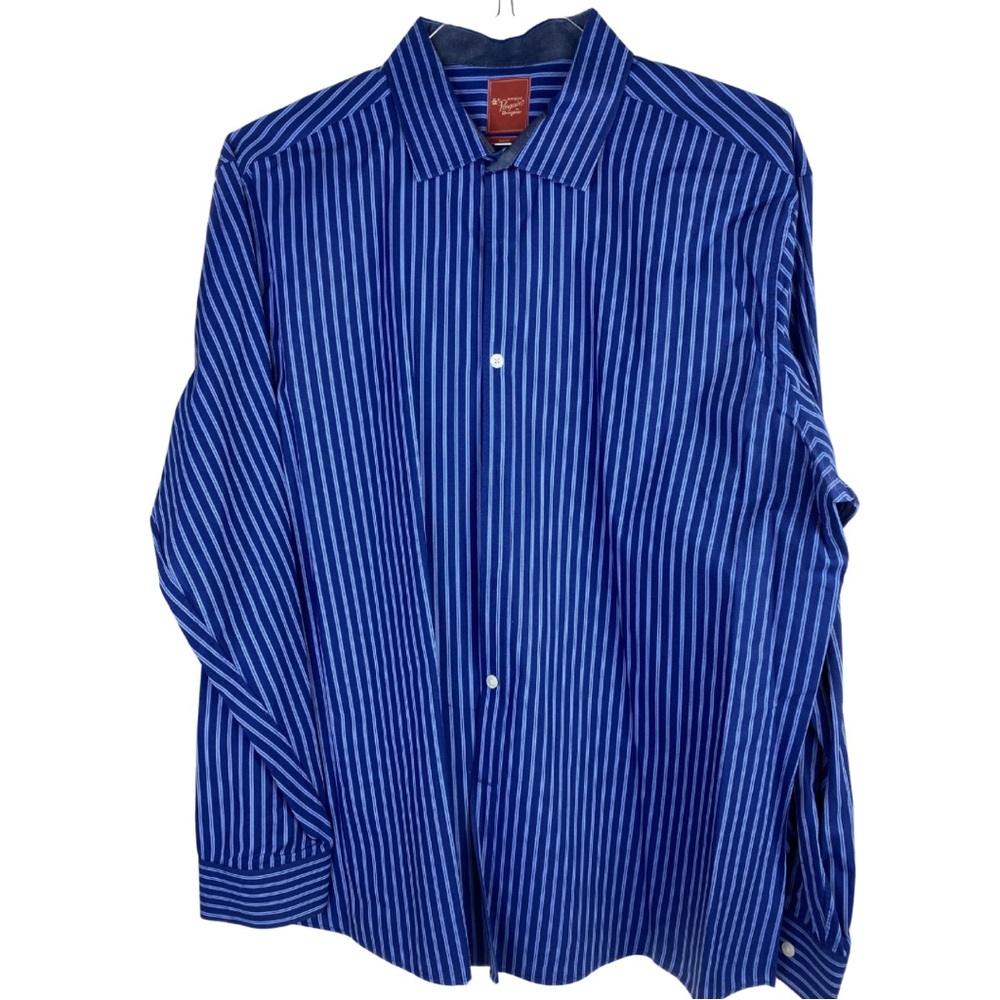 Penguin by Munsingwear Men’s Long Sleeve Dress Shirt – 17.5 36/37 – Blue